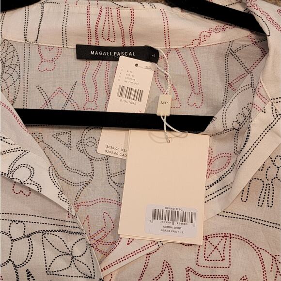 NWT Magali Pascal Anthropologie Puff Sleeve Buttondown Sz L - Picture 10 of 13